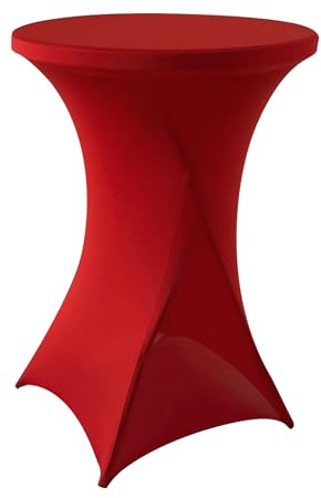 Dehnbare, elastische Tischdecken Größen - Modernes, minimalistisches Design Perfekt für Bars, runde Tische, Hochzeiten, Partys - Elegantes Ambiente (1, Rot, 70 * 75cm)