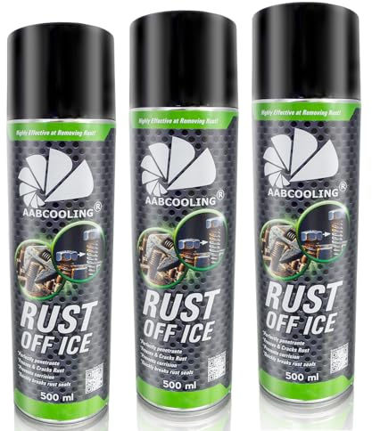 AABCOOLING Rust Off Ice 3X 500ml – Convertisseur de Rouille, Spray Prévention Anti-Rouille avec Choc Thermique -40°C, Dérouillant et Traitement Antirouille, Stoppe la Rouille et Protège Le Métal, FR