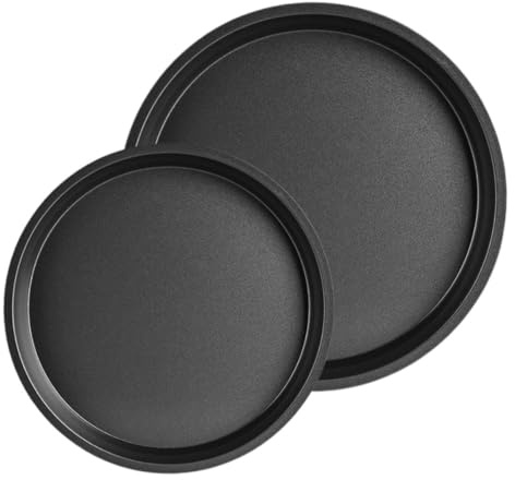 VICASKY 2pezzi Teglia Rotonda in Acciaio Al Carbonio Per Pizza Teglia Da Forno Antiaderente Multifunzionale Resistente All Usura Per Cucina e Ristorante