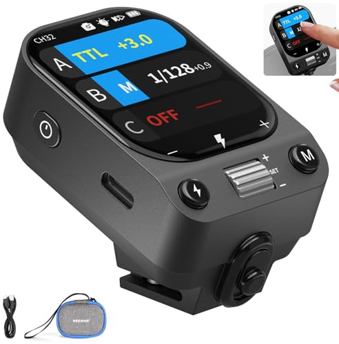 NEEWER QZ-F 2.4G TTL Wireless Flash Trigger Compatible with Fujifilm Cameras Fuji X100VI X100V XT30 II XT5 XT50, Touchscreen Flash Transmitter, 1/8000s HSS, 1000mAh Battery/TCM Switch