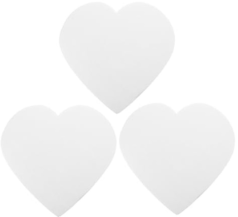 STOBAZA Manichini per Torta a Forma di Cuore in Schiuma Bianca 3 Pezzi 8 X 5 CM per Decorazione e Modellatura Torte Nuziali e Compleanno Base Robusta Leggera per Progetti Artigianali e