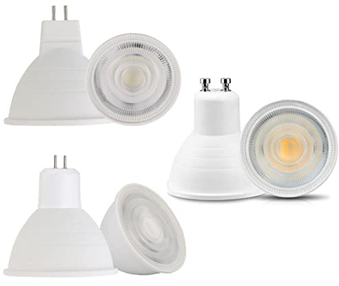 ICXLPMC 10-Pack, LED COB Spotlight AC110V GU5.3/GU10/MR16 7W 24 Degree Dimmable Chandelier Lamp Table Light Household Bulbs(Cold White,GU5.3 7W 110V)
