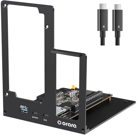 ORARA External eGPU Dock Station, eGPU Enclosure Compatible with Thunderbolt 3/4/USB4 40Gbps Graphics Card Dock Compatible with NVIDIA/AMD PCIe, PD 85W, Daisy Chain, ATX Power Supply Support (Black)