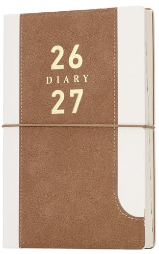 Mcdsuc 2026-2027 Academic Diary Day Per Page A5,Light Brown | July 2026-June 2027 Diary,Hardcover Monthly Daily Planner Desk Diary for Office, Home,Work, Schedule Planner for women