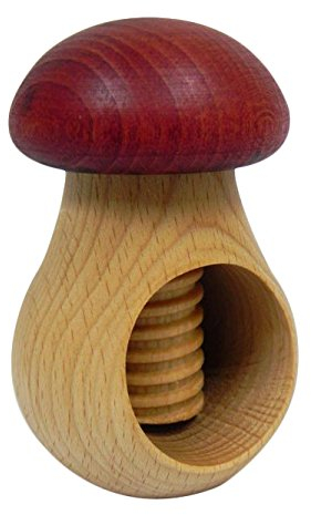 Wooden World Nutcracker made from natural beech wood - VERY SOLID - mushroom claret