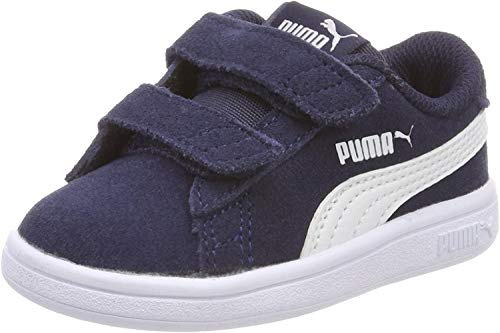 PUMA Smash V2 Sd V Ps, Zapatillas Unisex niños, Peacoat Puma White, 28 EU