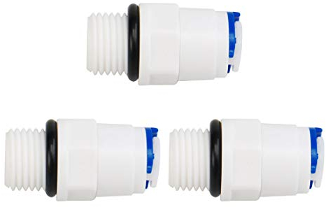 sourcing map 1/4 Inch Male -1/4 Inch Tube OD Quick Connect Water Purifiers Tube Fittings Push in to Connector Filter Tubing Hose Pipe Joint for RO Reverse Osmosis System 3pcs