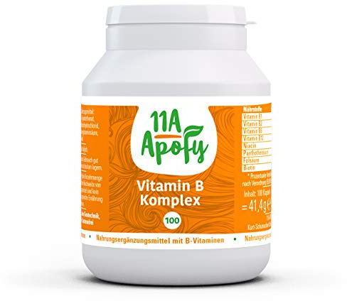 11A-Apofy | Vitamin B Komplex | Alle wichtigen B-Vitamine in einer Kapsel | Ausgewogene Dosierung | 100 Kapseln