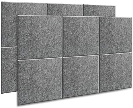 Akustik Panel, AGPtEK 12er Pack Akustische Absorptionsplatten 30,5x30,5x0.9 cm Schallschutzpaneele, Hohe Dichte Schallabsorbierende Akustik Panels für Haus & Büro, Wanddekor & Akustische Behandlung