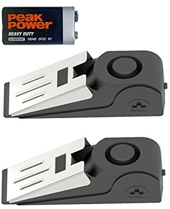 2 paquetes de alarma de parada de puerta actualizada portátil con cuña para puerta de seguridad de 120 db alerta de entrada para alarma de parada de puerta para viajes, casa, apartamento o dormitorio