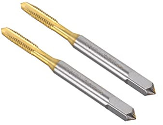 CoCud Espiral Punto Machos, Métrico M4 x 0.7 Rosca, Titanio Recubierto Alta Velocidad Acero 6542 Tornillo Fresado Roscar Macho - (Aplicaciones: para Roscado Perforadora Máquina), 2uds