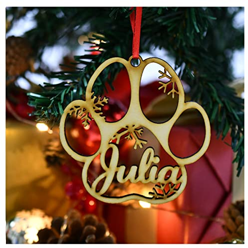 YJK Personalisierte Weihnachtskugel aus Holz,Weihnachtskugel personalisiert Weihnachtskugel mit Namen personalisierte Weihnachtskugel jeder Name (E)