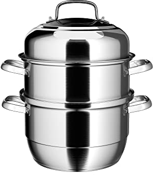 VENTION Cuiseur Vapeur INOX 34 cm, Cuit Vapeur Induction 3 Etages