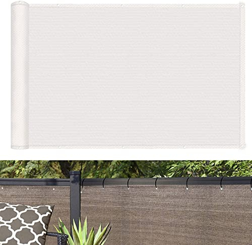 Balkonbespannung 145 x 700 cm Windschutz Staubschutz Sichtschutzmatte Sichtschutzzaun mit Kabelbinder Ohne Bohren für Balkon Garten im Freien, Weiß