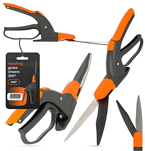 Handgrasschere 360º Rotierende Klinge Rasenkantenschneider Schere Gartenschere Pflanzenschere Trimmen Pflanzenpflege Rutschfester Griff Gartenarbeit Unverzichtbar