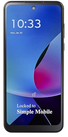 Simple Mobile, Motorola Moto g Play, 32GB, Prepaid Smartphone, Black, 16 MP Triple-Camera, Locked