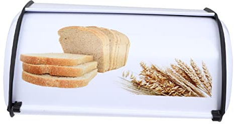 ABOOFAN Metall-brotkasten Kleine Trommelform Space-saving Aufbewahrungsbox Großer Stauraum Langlebig Multifunktional Für Brot Und Kleinteile Ohne Montage Weiß Mit Glattem Schwenkdeckel