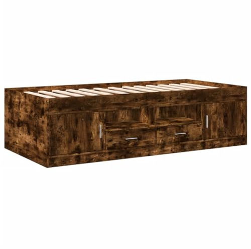 vidaXL Tagesbett mit Schubladen ohne Matratze Räuchereiche 100x200 cm