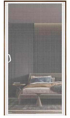 Magnet Fliegengitter Tür 140x220cm Insektenschutz Balkontür Luft kann frei Strömen für Balkontür Kellertür Klebmontage ohne Bohren,Weiß