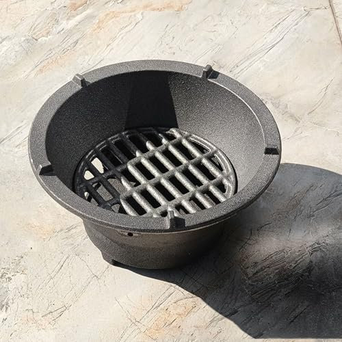 Barbecue a Carbone Stufa in Ghisa, Stufa Barbecue All'aperto, Fornello Grill Portatile, con Maniglia e Teglia da Forno, per Picnic All'aperto con Pentola Calda(S)