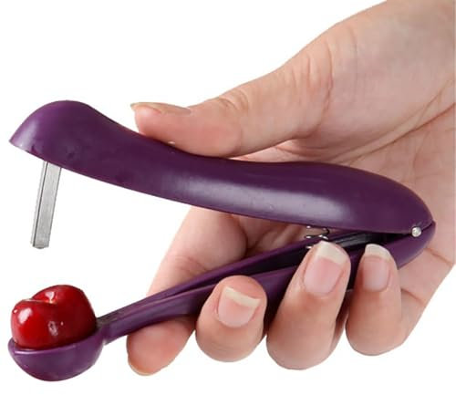 Cherry Pitter, Portable Multifunctional Cherry Stoner Tool, Olive Red Dates Pitting Device, with Good Grips Handle & Food Grade Silicone Cup