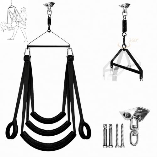 Liebesschaukel Für Decke, 360° Drehbare Sexschaukel Für Paare, Extra Breite Gepolsterte Sitzfläche, Verstellbare Gurte, Robustes Bondage Zubehör Set, Komfortable Swing Halterung Für Erwachsene
