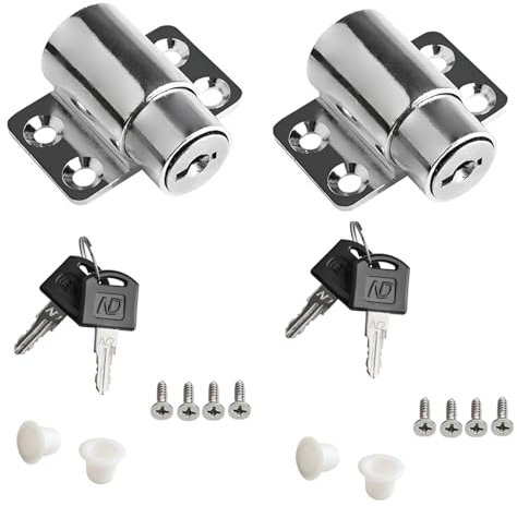 TUKRPQMRI Serrure de sécurité for fenêtre coulissante en Alliage de Zinc, avec clé/vis, Serrure de Protection de sécurité for Enfants, Serrure de sécurité antivol for Porte et fenêtre/637(Silver)