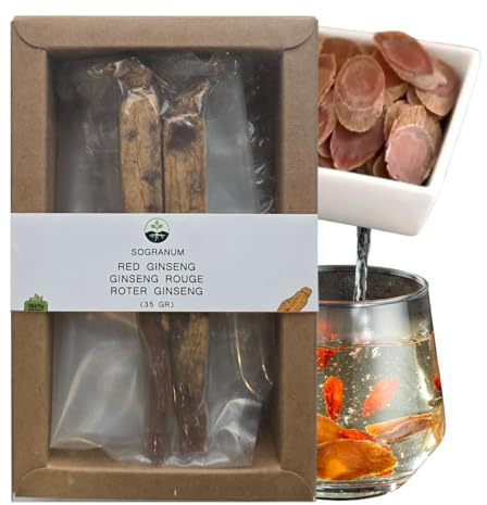 Roter ginseng wurzel - Kräutertee: Energie Vitalität - Koreanischer panax Ginseng | Natürliche Immununterstützung | traditionelle Behandlung seit 3.000 Jahren | 35g