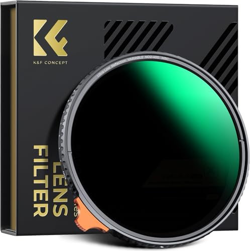 K&F CONCEPT 77mm Variable ND Filter ND2- ND400 Ultra Low Reflection HD Adjustable Fader Neutral Density Lens Filters (Nano-X Series)