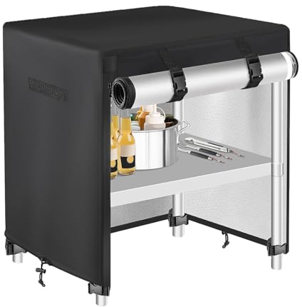 Grillwagen-Abdeckung, Outdoor-Tischabdeckung, Schutz, wasserdicht, Oxford-Stoff, tragbar für Arbeit, Nutzung, Küche, Terrasse, Esszimmer, draußen
