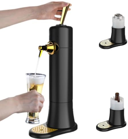 Portable Beer Dispenser, Ultrasonic Foam Maker, Mini Kegerator for Home, Converts Any Can Into Draft Beer with Ultra-fine Foam, Battery-powered Beer Tap for Bars, Parties, Gifts