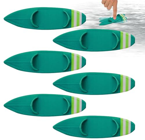 Small Surfboard, Finger Surfing Board, 6 Pieces Collectible Toy Set 4.72x1.34inch, Lightweight, and Authentic Fun Fingerboard Decor for Car Riding, Beach, Party, Classroom, Window, Desk, Teen Use
