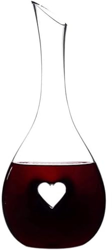 Decanter per vino spesso, Set di decanter for vino in cristallo senza piombo a forma di cuore, bottiglia grande for una decantazione rapida, decorazioni for feste e casa