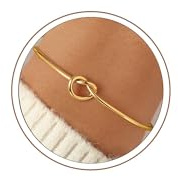 Turandoss Armband i guld för kvinnor och flickor – Delectfullt 18 karats guldpläterat armband 9 karats med justerbar knut – Födelsedagspresent för kvinnor och flickor, 6 cm, Rostfritt stål