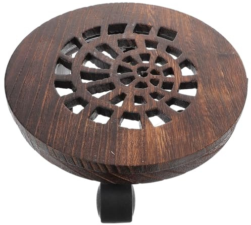 Yardenfun Support à Plantes Mobile en Bois Épais, Plateau Roulants à Freins, Diamètre 21 Cm, pour Pots De Fleurs Intérieurs Et Extérieurs, Adapté Jardin Et Balcon, Base Ronde Résistante