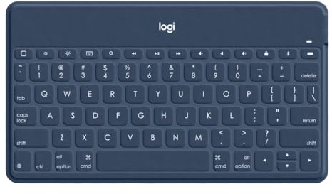 Logitech Keys to Go - Kabellose Tastatur - Kabellose Tastatur, Ultraleicht & Geräuschlos, für Windows, Tablet, iPad, iPhone, macOS, iOS - UK (QWERTY) - dunkelblau【Bulk - ohne Verpackung】