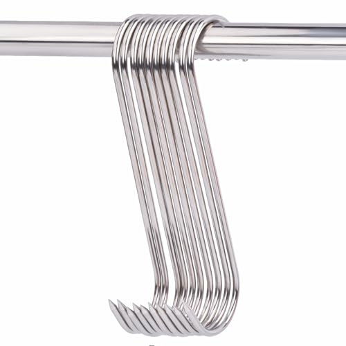 HONSHEN 7 inch Meat Hooks S-Hook Stainless Steel Meat Processing Butcher Hook Pot Hooks (7 inch Meat Hook 10p)