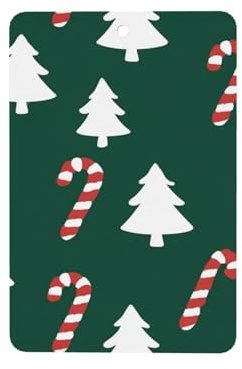 Lot de 4 désodorisants de voiture en forme de sapin de Noël blanc à rayures rouges - Cartes parfumées à suspendre - Cartes parfumées pour tablettes d'aromathérapie de voiture