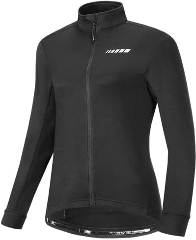 Przewalski Radtrikot Damen Winter Thermo Langarm 3 Rückentaschen | Fleece-Innenfutter, YKK Full Zip, Silikon-Saum, längerer Rücken, reflektierend, Rennrad MTB Pendeln