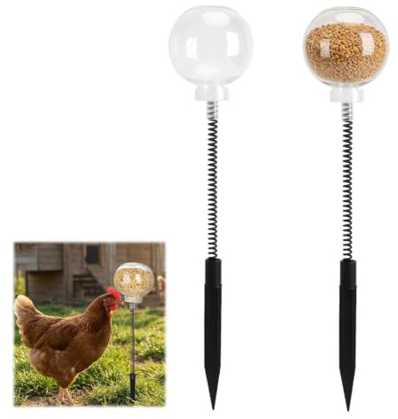 SLIAXINT 2 Pezzi Gioco Galline Mangiatoia Polli Slow Feeder, Gioco Interattivo per Galline Distributore Cibo Polli Accessori Pollaio Anti Noia per Gallines Anatre Uccelli Pappagalli