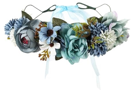 Bröllopskrans som hårband, Blommig pannband Flerfärgad blomkrona for brudbröllopskvinnor(Color5)