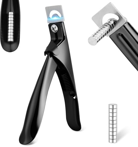ALIIP Nagelklippare för akrylnaglar set med 10 magneter, rostfritt stål nagelspetsskärare med precisionsblad, salong och hem gör-det-själv manikyrverktyg, för akrylförlängningar, falska naglar och