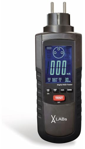 VA-LABs RCD-Tester, FI-Tester, Steckdosentester, zur schnellen Prüfung von FI-Schaltern, Prüfströme wählbar
