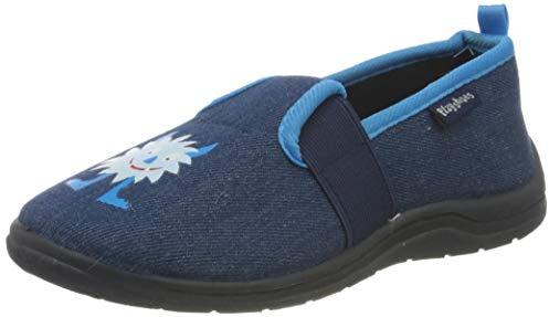 Playshoes Monster, Unisex-Kinder Niedrige Hausschuhe, Blau (jeansblau 3), 20/21 EU (4 Child UK)