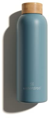 waterdrop® Edelstahl Trinkflasche 600ml - auslaufsichere Trinkflasche Kohlensäure geeignet & BPA frei - doppelwandige Thermosflasche für heiße & kalte Getränke - ideal für unterwegs, Büro & Fitness