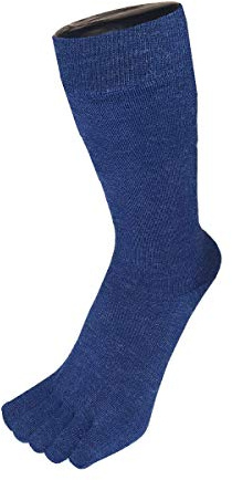 TOETOE - Utomhus - Ull Mittkalv/Halvhöjd Tåstrumpor (Denim-Blå, 44-47)