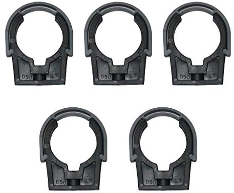 well2wellness® PVC Rohrschelle schwarz - 50 mm - 5 Stück (200202-2)