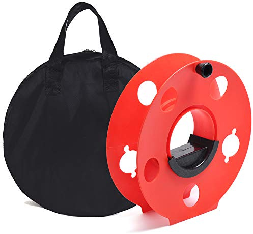 Homeon Wheels Heavy Duty Impact Resistant Plastic Extension Cord Storage Reel With Bag 1 Pack Durable & Safe, Lightweight & Portable, Ideal for Outdoor Projects & DIY Maintenance 100 Feet RED