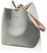 NICOLE & DORIS Piccola Borsa a Tracolla Borse Donna Elegante Borsa a Secchiello Borse in Pelle Morbida Leggero Quotidiana Borsetta con Tracolla Staccabile Grigio