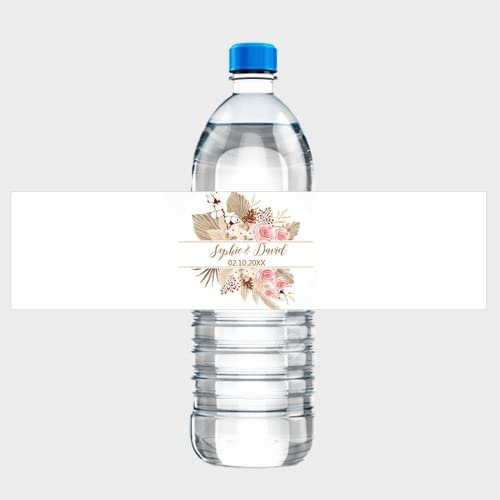 Personalisierte Wasserflaschen-Etiketten, Flaschenverpackungen, Aufkleber, Hochzeits-Etiketten, personalisierbar, Taufe, Geburtstag, Babyparty, Party-Dekoration, 30 Stück (I)